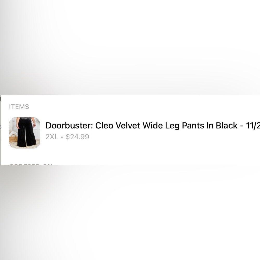 Black velvet elastic waist pants